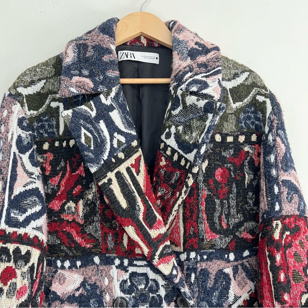 Zara Multicolor Patterned Coat - image 4